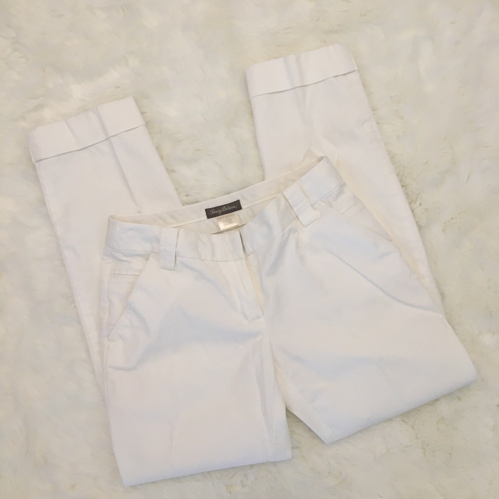 Tommy Bahama White Cuffed Capri Pants Size 2